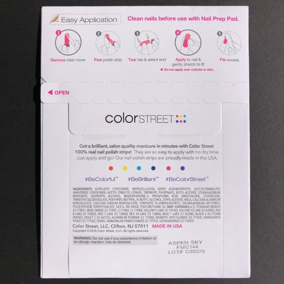 Color Street Nail Polish Strips in Aspen Sky light blue periwinkle blue manicure - Picture 2 of 4